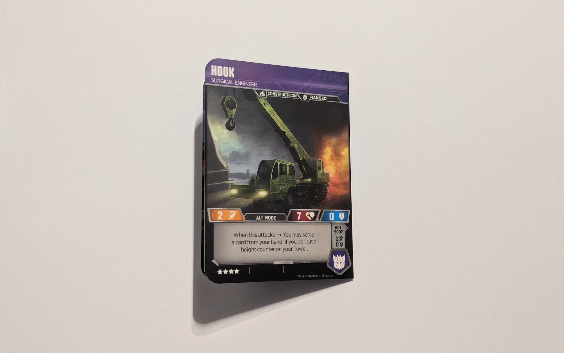 Transformers TCG foldable card vehicle side