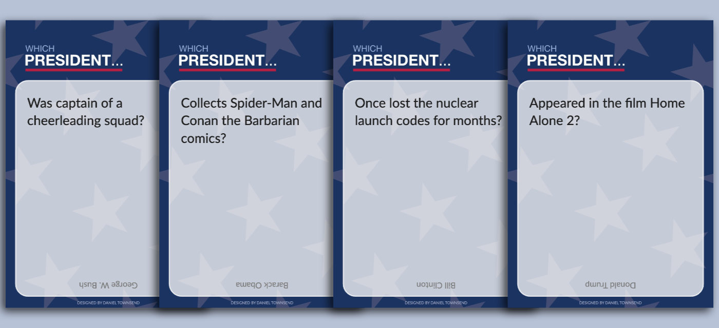 Cards from Trivia game