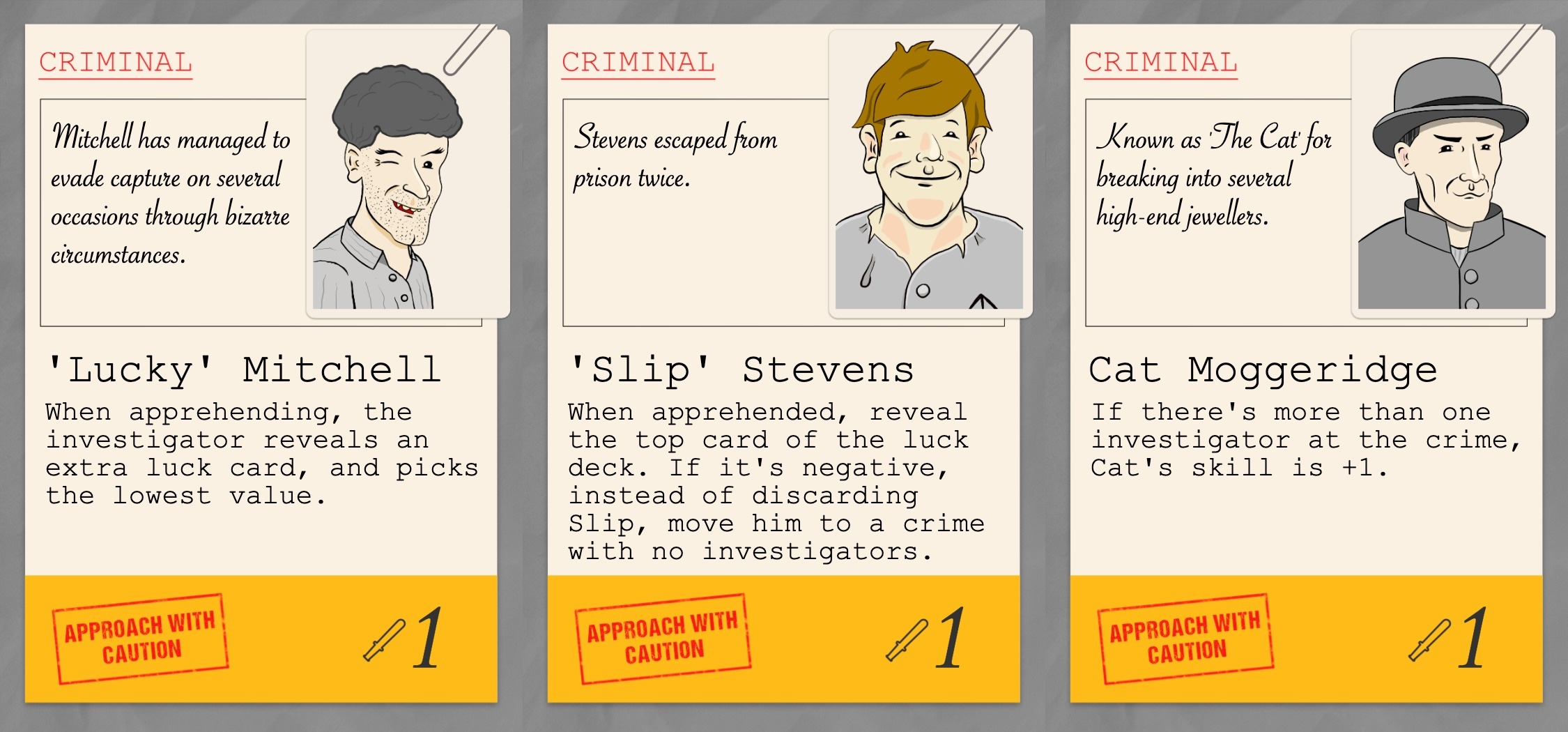 Cards from Crime Boss
